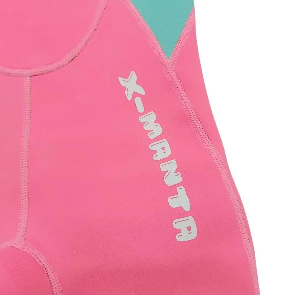 X Manta Wetsuit Girls XXL/8 Pink Neoprene Back Zip Full Surfing Diving Swimming